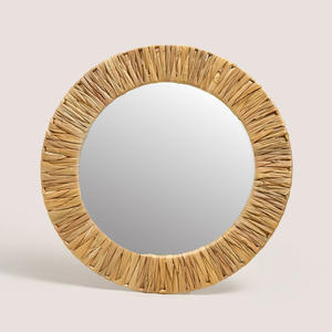 Global shipping <b>square</b> water hyacinth <b>mirror</b> bathroom bedroom styling wholesale handweave <b>mirrors</b> - Product Image 1