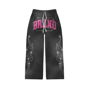 Customized Kids Streetwear Baggy Hoodie and Stacked Pants Set Acid Wash Tracksuits <b>Boys</b> DTG Printed Cropped Flared Sweatsuits - Product Image 5