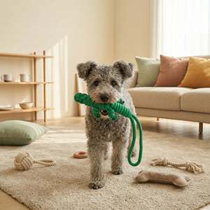 Owen, el Lagarto Verde, Juguete de Peluche con Cuerda para Masticar, Duradero, de 10 Pulgadas, Bonito y Ecológico, Juguete para Perros y Mascotas para Jugar en Interiores - Product Image 4