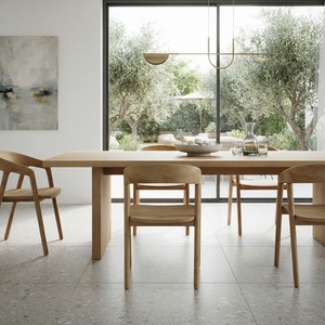 Modern Solid Wood <b>Dining</b> Chair Elegant Curved Backrest <b>Armchair</b> Seating For Rustic Contemporary <b>Dining</b> Room Furniture Setup Arts - Product Image 3