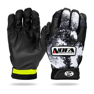 NOFA INDUSTRIES Pink Yellow PU Leather Batting Gloves Padded <b>Hook</b> And Loop Closure Unisex Adult Training - Product Image 3