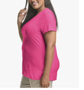 Vente en gros d'usine, t-shirts à manches courtes et col rond pour femmes, grande taille, logo personnalisé du Bangladesh, nouvelle arrivée, coton uni, hauts décontractés - Product Image 6