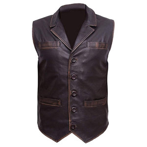 Gilet en cuir décontracté pour homme - Respirant, écologique, de haute qualité, personnalisable - Product Image 1