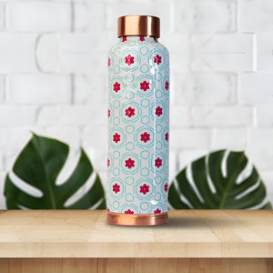 Hot Selling Floral Design Printed Copper Water <b>Bottle</b> For <b>Drinking</b> Water Outdoor Indoor - Product Image 2