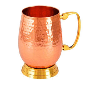 AANJU <b>Handmade</b> 100% Pure Copper Moscow Mule <b>Mug</b> 500ml Capacity Copper Finish Home Hotel Restaurant Microwave Safe High Quality - Product Image 5