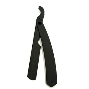 Navaja de Afeitar Profesional Personalizada de Acero Inoxidable Negro para Hombre, para Afeitar y Dar Forma a la Barba, Elegante Navaja de Afeitar de Barbero - Product Image 1