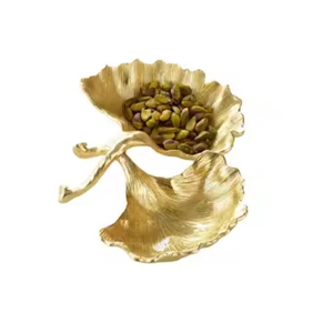 Plat de service en cuivre de conception de feuille avec le plat de service de nourriture de la plus haute qualité pour la vaisselle d'hôtel servant des aliments et des desserts - Product Image 2