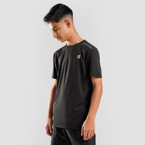 เสื้อยืดแขนสั้นลำลองสไตล์สตรีทแฟชั่นสำหรับวัยรุ่นชาย ทรงโมเดิร์น สีดำ ผลิตจากผ้าโพลีเอสเตอร์/สแปนเด็กซ์ เนื้อผ้าหนา ระบายอากาศได้ดี ทรงหลวม - Product Image 3