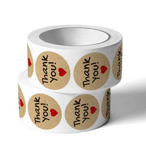 Rollo de 500 Pegatinas Bonitas para Sellado, para Regalos Promocionales, con Mensaje de Agradecimiento Incluido - Product Image 6