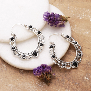 Pendientes colgantes de moda de Plata de Ley 925 con piedras preciosas de ónix negro joyería de moda al por mayor a granel para regalos de cumpleaños - Product Image 3