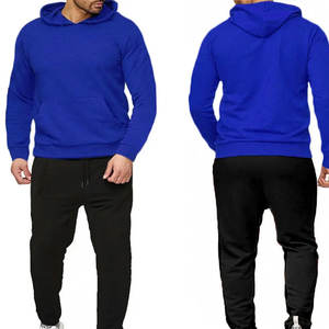 Ensemble de survêtement personnalisé pour homme grande taille, pantalon de jogging et sweat à capuche, en molleton uni 100% coton, pour la maternité, la gym, l'hiver et le printemps - Product Image 5