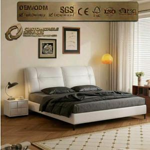 <span class=keywords><strong>Lit</strong></span> double à profil bas en cuir givré, structure KD, <span class=keywords><strong>avec</strong></span> tiroirs – Meilleure vente - Product Image 1