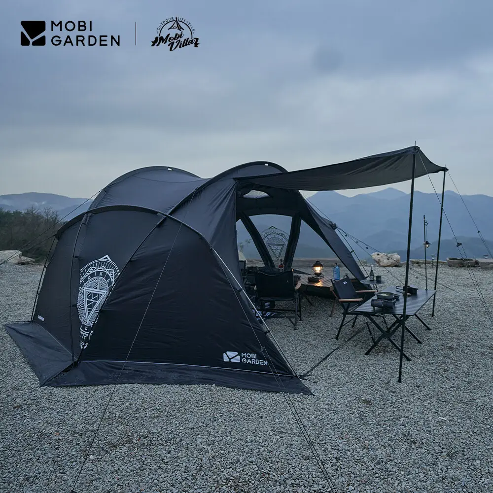 MOBI GARDEN Tienda de campaña 2-3 personas impermeable a prueba de viento portátil gran espacio 4 estaciones mochilero senderismo