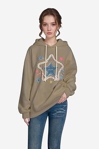 Custom Unisex Streetwear Oversized Heavyweight Hoodie Vintage Denim Mens Graphic Star Apliques Bordado Invierno Digital - Product Image 3