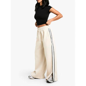 Pantalons de survêtement à taille haute pour femmes avec cordon de serrage Coupe ample Couleur unie Taille plus - Product Image 3