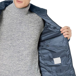 Veste bouffante 100% polyester/nylon style décontracté pour hommes, coupe-vent et longue durée, teinte unie, pour l'hiver, fermeture éclair - Product Image 6