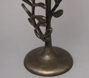 Soporte votivo de pedestal de helecho de aluminio, candelabro de boda, impresionante soporte de candelabros de estilo vintage - Product Image 5