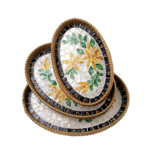 Bandejas decorativas de ratán con incrustaciones de madreperla para bodas indias hechas en Vietnam a buen precio, nuevo artículo al por mayor - Product Image 2