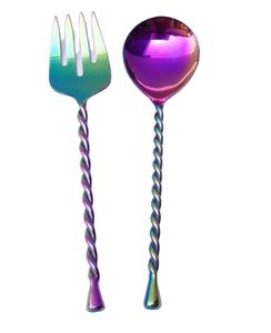 ที่มีสีสันของขวัญแต่งงานสแตนเลสจับบิดเซิร์ฟเวอร์สลัดที่มีรหัสสีชุบเครื่องมือมือสลัด - Product Image 1