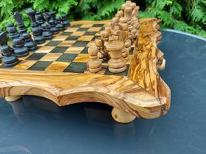 Nautical Wood Chess Set Handmade of Olive Wood Antique Chess Christmas Gift - Product Image 3