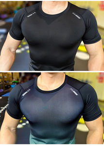 เสื้อยืดออกกำลังกายผู้ชายทรงสลิมฟิต สีตามสั่ง แห้งเร็ว สำหรับฟิตเนส ยิม ออกกำลังกาย ทรงเข้ารูป กระชับกล้ามเนื้อ - Product Image 6