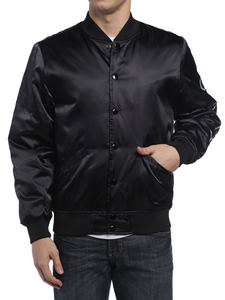 Vente en gros de vestes Letterman de style High Street pour hommes, blouson universitaire, veste en satin fin pour l'hiver disponible OEM - Product Image 6