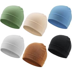 Bonnet unisexe tricoté à motif crâne dessiné à la main, épais et ample, avec pompon en fausse fourrure, côtelé, réglable, pour l'hiver, les voyages et la plage - Product Image 1