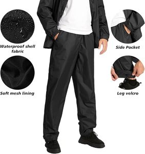 Traje de Lluvia de Golf Unisex, Cortavientos, Informal, Sólido, Chaqueta y Pantalón, Ligero, con Capucha, Ecológico, Reversible - Product Image 5
