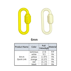 Chaîne à maillons simples en plastique de 6mm, lien rapide original de couleurs, mousqueton à vis de forme ovale - Product Image 3