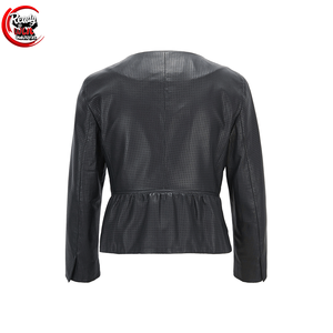 Veste en cuir légère grande taille au design personnalisé pour femmes veste de moto à la mode coton matelassé remplissage respirant brut - Product Image 2