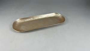 Bandeja de Metal Plateada y Dorada Hecha a Mano para el Hogar, Bandeja de Servicio para Hotel, Bandeja de Almacenamiento, Vajilla Decorativa - Product Image 3