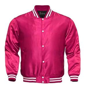 Chaqueta de béisbol de seda satinada de fábrica personalizada, chaqueta bomber de invierno con bordado para jóvenes, chaqueta de satén para hombre Letterman Varsity - Product Image 2