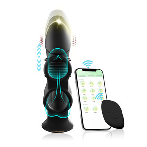 App Male Telescopic Anal Plug with Dual Ring Vibrator and Wireless Remote - Product Image 2