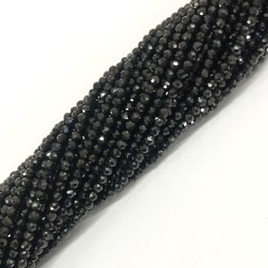 Venta al por Mayor de Cuentas Facetadas de Espinela Negra Micro de 15.5'' de Longitud, Piedras Preciosas Naturales Brillantes de 3mm 4mm, Certificadas por Terceros, Gemas Mehrajudin - Product Image 1
