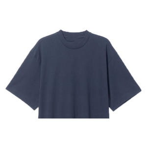 Camiseta de Manga Corta Extra Grande, Informal, Transpirable, Ecológica, de Lona, 100% Algodón para Mujer, Color Azul - Product Image 2