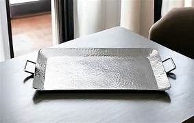 Rectangular Metal Serving Tray Practical Shape For Organized Table Setting - Product Image 5