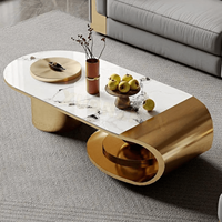 Tables basses modernes en acier inoxydable titane et marbre Meubles de salon luxueux légers pour la maison InstantTraders