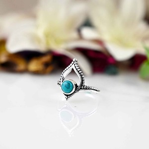 Boho Style 925 Sterling Silver <b>Turquoise</b> Gemstone <b>Ring</b> Jewelry Handmade Silver <b>Ring</b> Jewelry for Women Wedding Gift for Her - Product Image 4