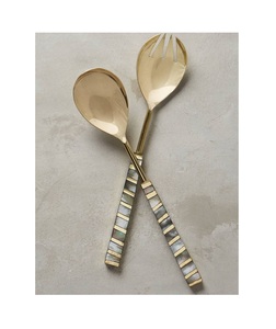 Antique Style Brass Cutlery <b>Set</b> of 4 With Casting Handle New Metal Flatware for Hotel New Metal Cutlery <b>Spoon</b> <b>and</b> <b>Fork</b> - Product Image 5