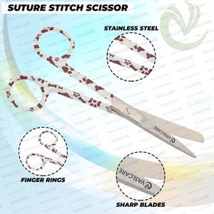 Juego de tijeras de Enfermería de 3 piezas con fórceps hemostáticos, juego de pinzas y tijeras de enfermería Premium con mango impreso de pata de gato de Vaslcare - Product Image 2