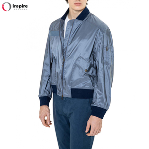 เสื้อแจ็กเก็ตบอมเบอร์สำหรับผู้ชายเสื้อแจ็คเก็ตเบสบอลผ้าซาติน - Product Image 5