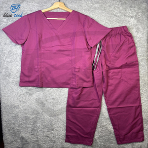 Nouvel ensemble d'uniformes médicaux pour femmes, en coton léger, hauts à manches courtes et pantalons, vêtements de travail pour la chirurgie médicale - Product Image 1