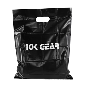 Bolsas de compras de plástico con fuelle lateral y asa troquelada ecológica, logotipo impreso personalizado, precio de fábrica - Product Image 5