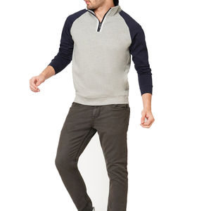 Suéter de Cuello Alto Más Vendido, Sudadera con Cierre de Cremallera de un Cuarto, Logotipo Personalizado, Sudadera de Algodón Combinado para Hombre - Product Image 4