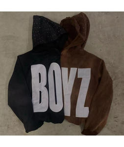 เสื้อฮู้ดผู้ชายผ้าคอตตอนรุ่นเฮฟวี่เวทมีฮู้ดผ้าปักลายด้วยความร้อนลดแสงแดดออกแบบโลโก้ได้ตามต้องการ - Product Image 1