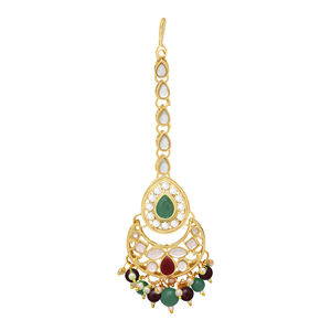 Ensemble de colliers ras du cou kundan élégance émeraude - Product Image 6
