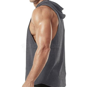 Hombres sin mangas Sudadera con capucha Fitness 100% Algodón Actividades al aire libre Ropa informal Sin mangas Sudaderas con capucha - Product Image 4