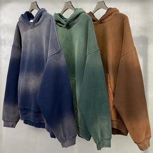 Sweat-shirt surdimensionné délavé à l'acide lourd Streetwear personnalisé ensemble pantalon de survêtement et sweat à capuche unisexe en coton éponge vintage français - Product Image 2