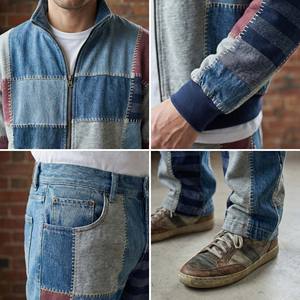 Chándal de Mezclilla de Alta Calidad OEM, Tejido Mixto de Alto Gramaje, con Capucha, Lavado Ácido, Diseño Personalizado, Costuras en Contraste para Hombre - Product Image 6