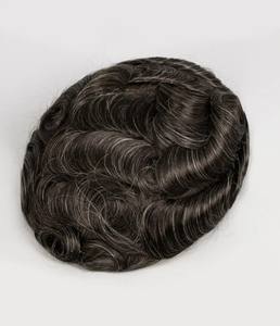 Peau fine PU V boucle cheveux humains délié naturel 8*10 hommes toupet système de remplacement de cheveux en gros pour hommes perruques - Product Image 5